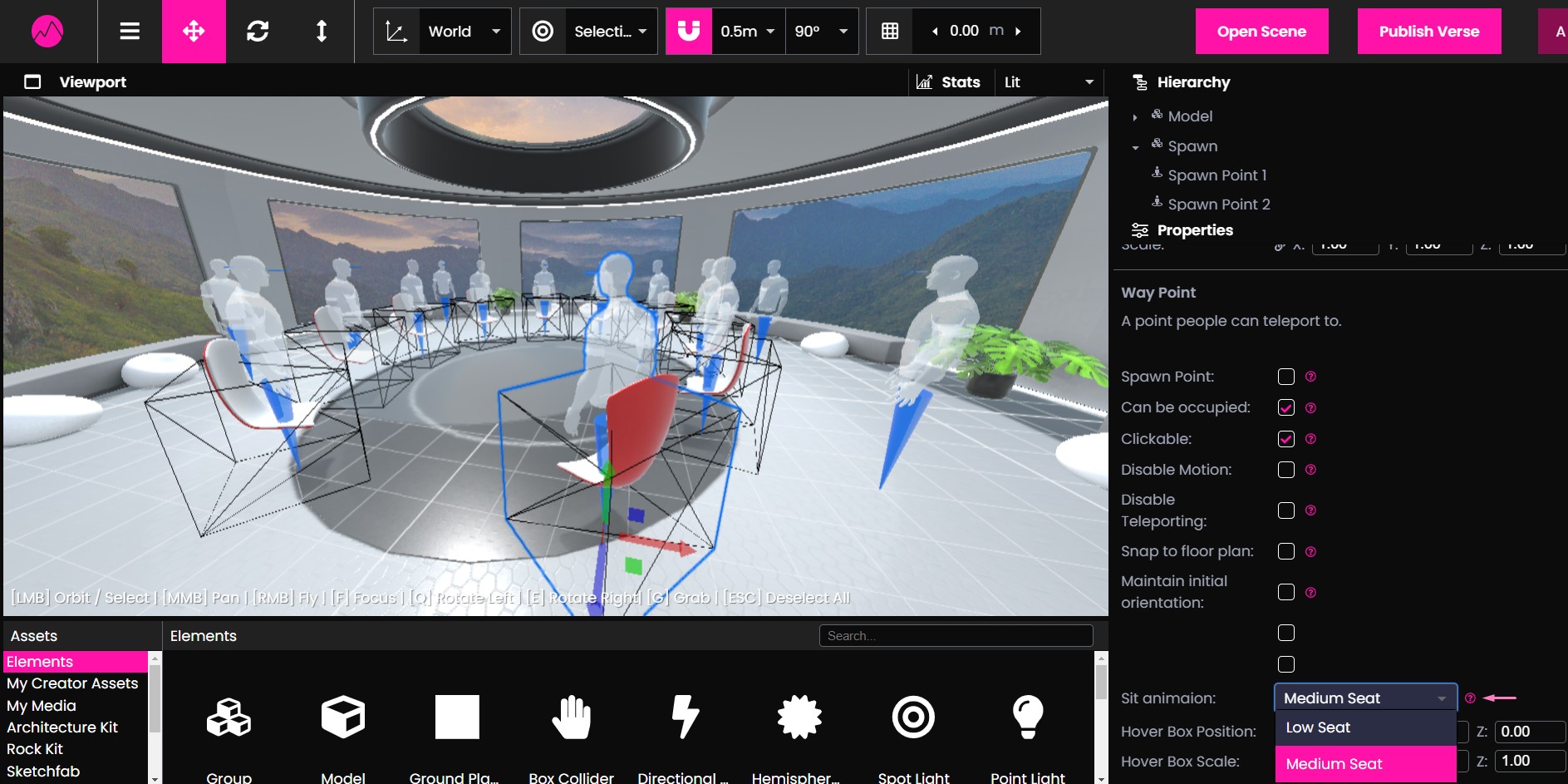 proximity element in Creator