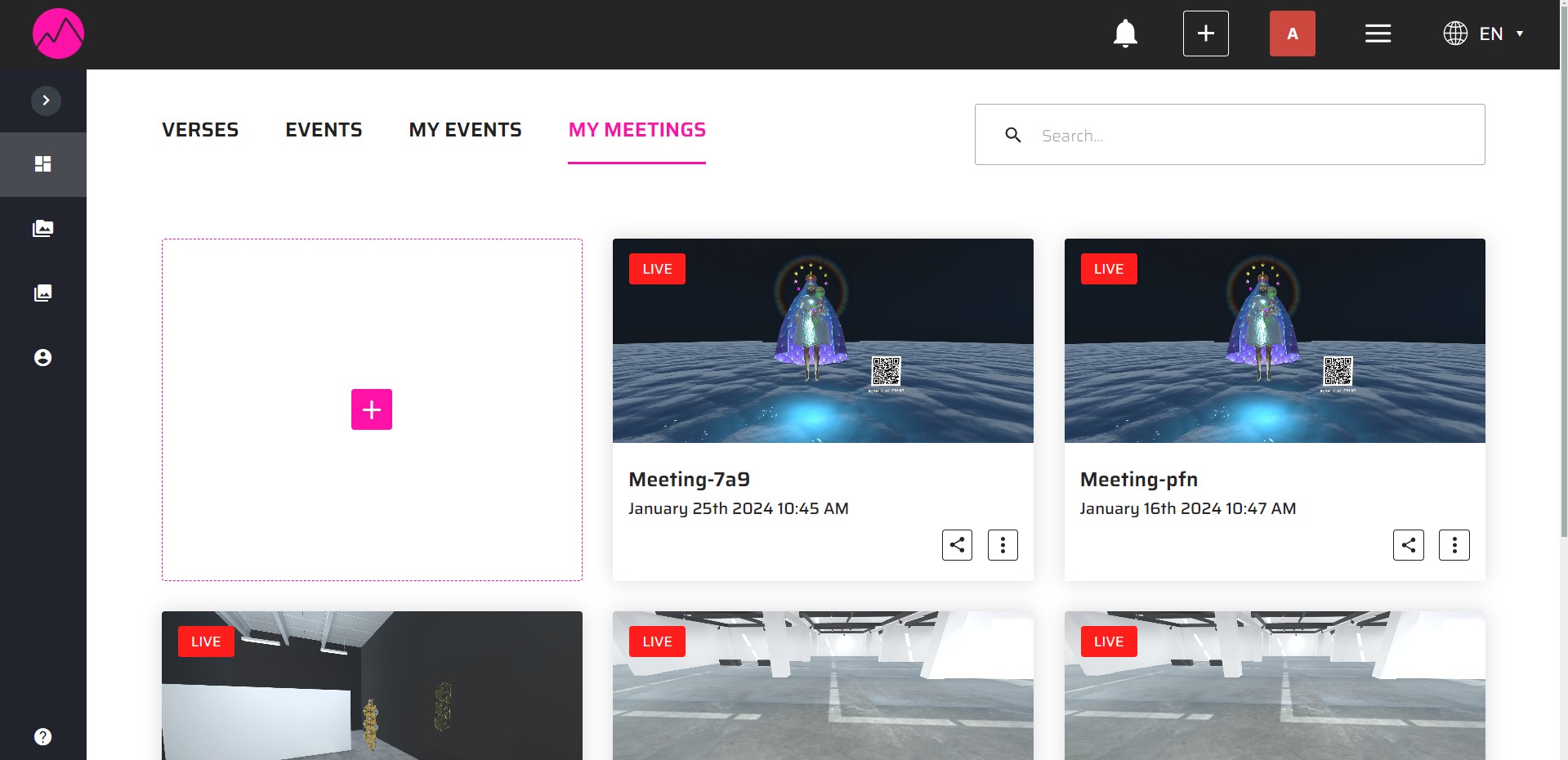 Next Reality Digital meetings tab image