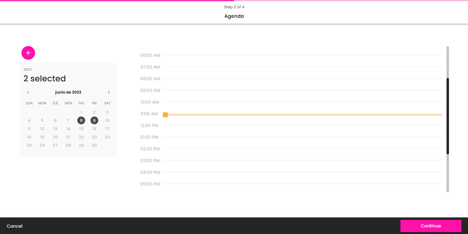 Screenshot Event Calendar