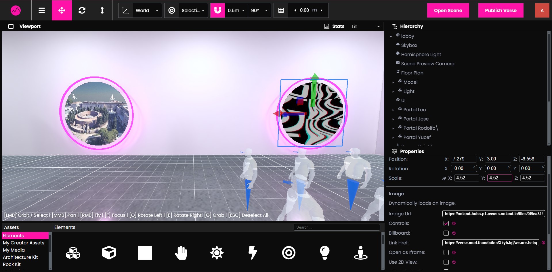 proximity element in Creator