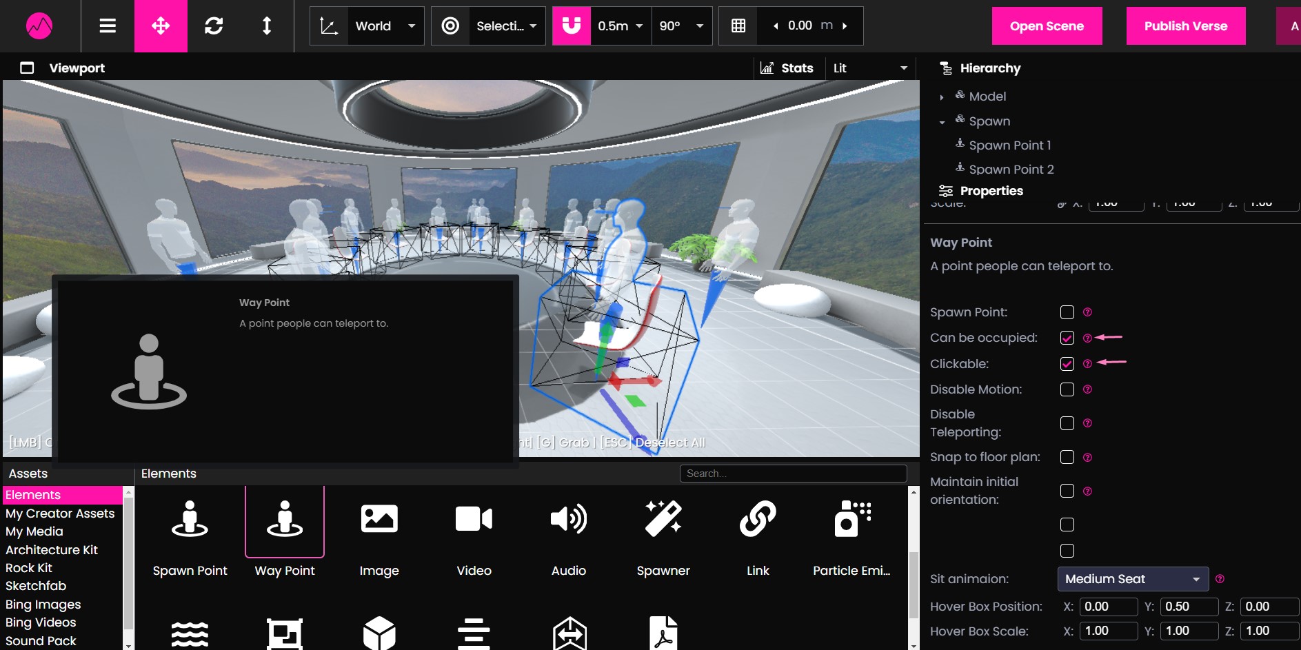 proximity element in Creator